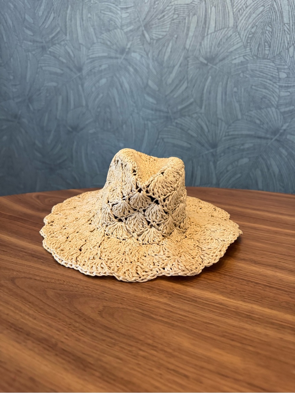 Janie and Jack Crochet Sun Hat - Natural Beige